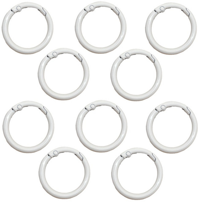 원터치 오픈 33mm 오링 고리 키오링 키링 열쇠고리 부자재 가방 연결고리, 10개, 화이트
