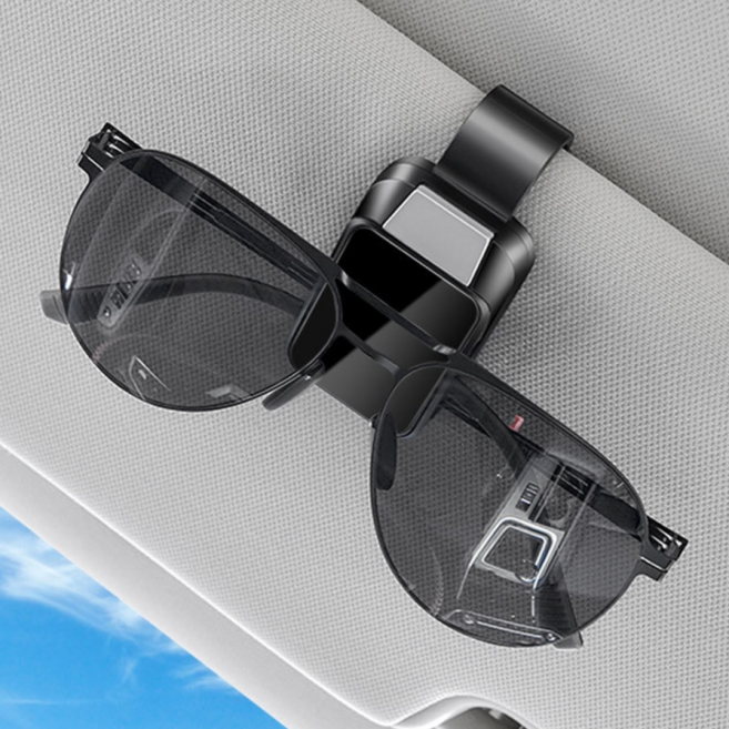 로멀리 자동차 선바이저 썬글라스클립, 1개, 매트블랙