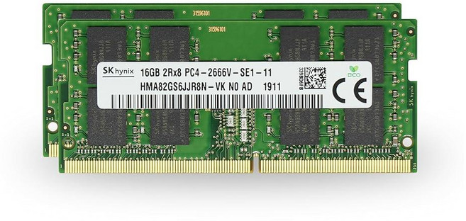 SK Hyn(하이닉스) 오리지널 16GB (1x16GB) DDR4 2666MHz PC4-21300 SODIMM 2Rx8 CL19 1.2v 260-PIN 노트북 메모리 RAM 모, (2x16GB) 32GB, 호환 하이닉스 메모리