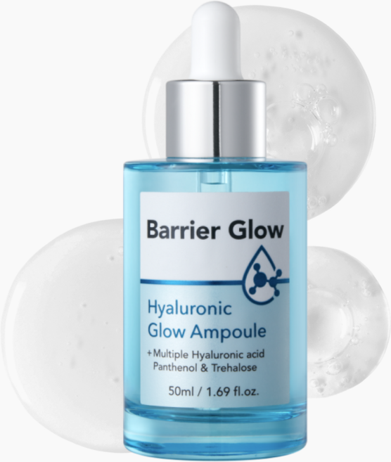 배리어글로우 고분자 저분자 히알루론산 속건조 화잘먹 수부지 진정 수분 앰플, 1개, 55ml