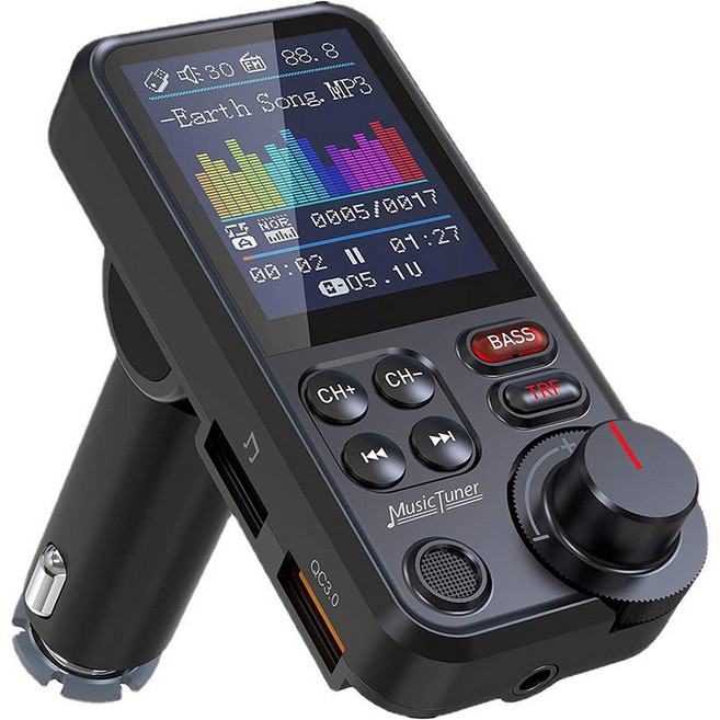 차량용 블루투스 무선 카팩 스테레오 리시버 핸즈프리 MP3 고속 충전 고음질, BT93 블랙, BT93L