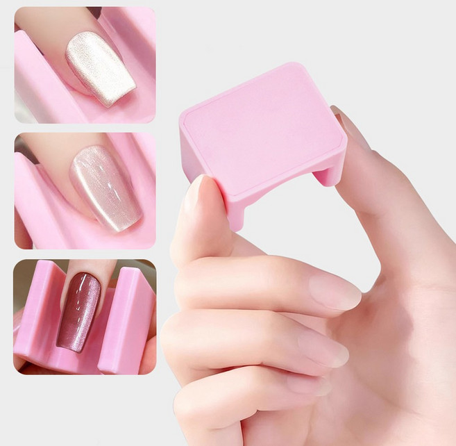 네일자석 캣츠아이 5D 마그넷 마그네틱 글리터 U자형 핑크 셀프네일아트, 1개, 캣츠아이 네일자석 (핑크)
