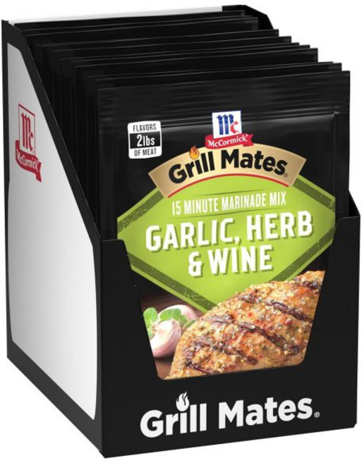 맥코믹 그릴 메이트 마늘 허브 & 와인 마리네이드 믹스 0.87온스(12팩), 24g