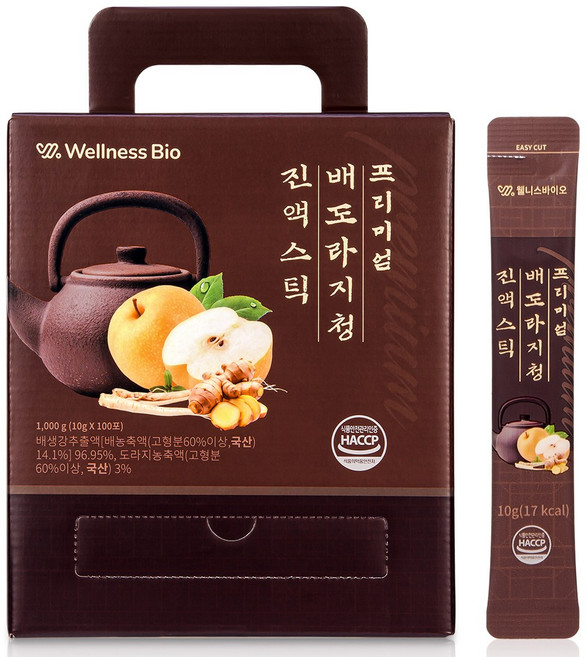 웰니스바이오 프리미엄 배도라지청 진액스틱 면역 기관지 100포 대용량, 1개, 1kg