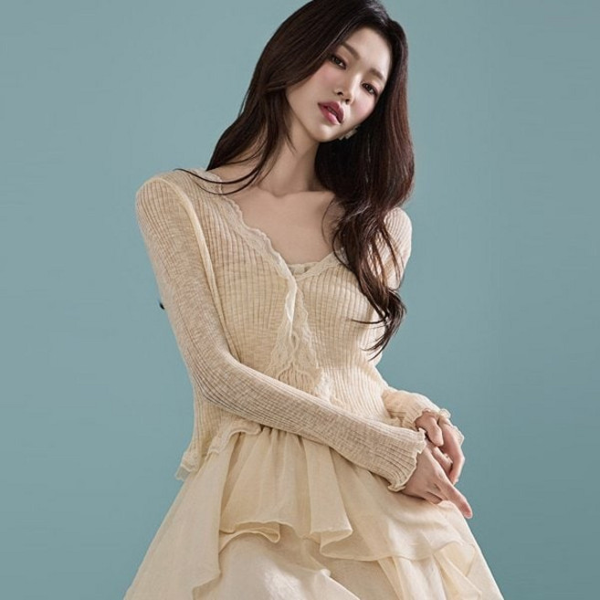 [백화점 정품] 딘트 J2321 프릴 가디건