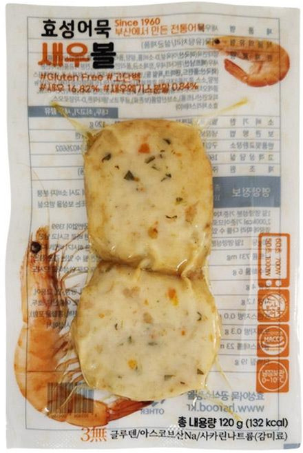 원하프효성어묵(새우볼) 120G효성어묵, 1개, 120g