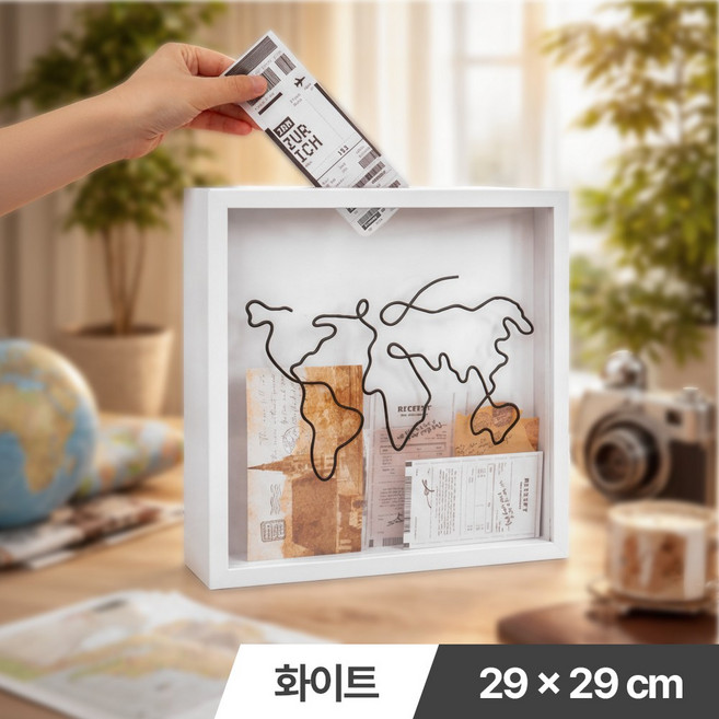 [MSMULTIVERSE] 추억과 기억의 시각화 바인더 티켓 북 보관 액자, 1개, 화이트