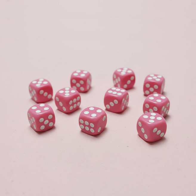 14mm 보드게임 주사위 10p 다이스 컬러 라스베가스 추가 스가라다 색깔 미니 자작게임 카페게임, 10개, 3. 핑크