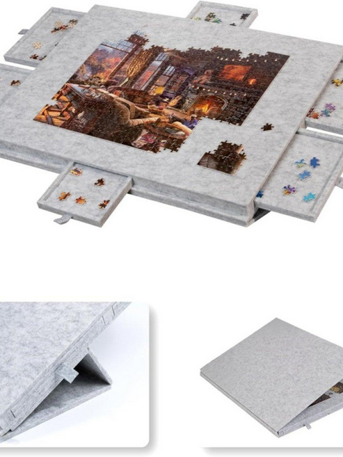 퍼즐 테이블 취미 받침대 책상 서랍 보드판 수납 보관 1000피스 77 53.6 4.2cm, 미디엄그레이 심플 60 80cm 1000피스