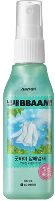 샤프란케어 냄새뺌 굿바이 담배냄새 섬유탈취제 100ml / 섬유탈취스프레이, 1개