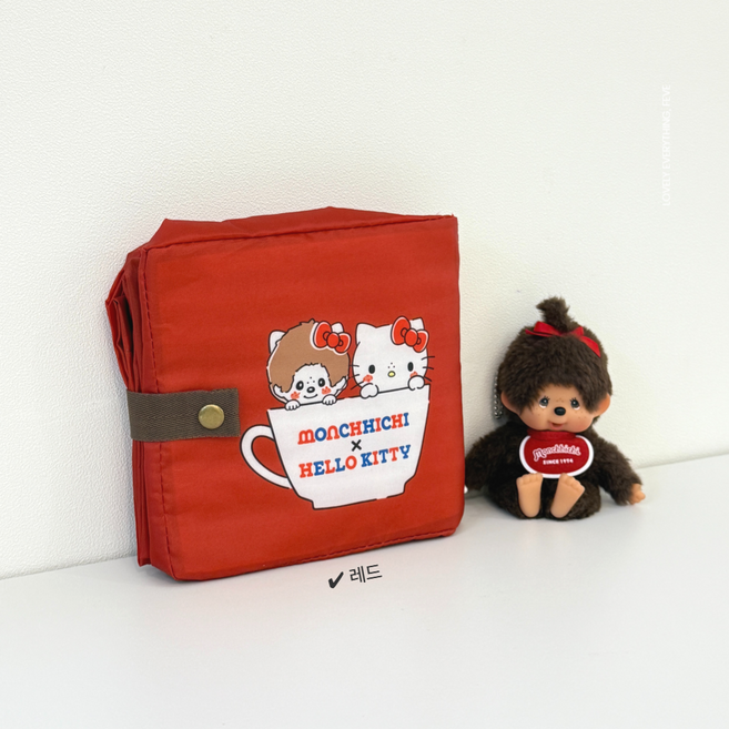 몬치치 헬로키티 콜라보 접이식 에코백 쇼핑백 장바구니