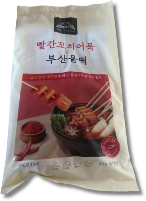고래사 밀가루없는 빨간꼬치어묵 부산물떡 냉동, 616g, 1개