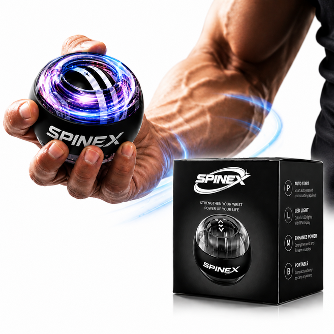 스피넥스 LED 자이로볼 전완근 손목운동기구 SPX-G100, 블랙, 1개