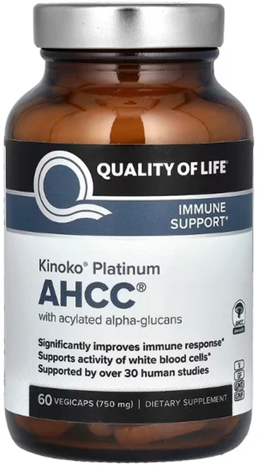 Quality of Life Labs 키노코 플래티넘 AHCC 750mg 30베지캡슐, 30정, 1개 - 쿠팡