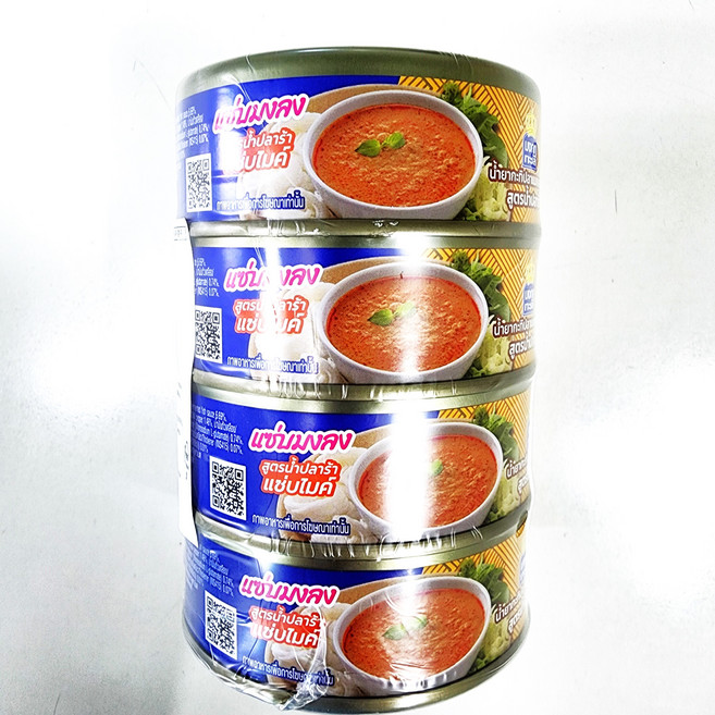 고등어 남야 카티 커리 MACKEREL NAM YA KATI CURRY WITH NAM PLARA ZAB MIKE, 4개, 110g