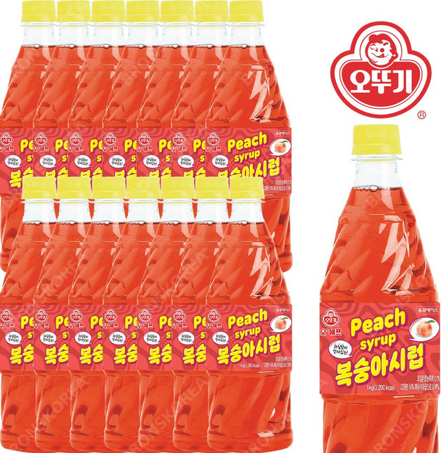 오뚜기 복숭아 슬러시 시럽, 15개, 1kg