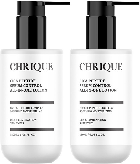 크리크 피지 개기름 억제 지성 지복합성 피부 EGF 시카 펩타이드 남자 올인원로션 180ml, 2개