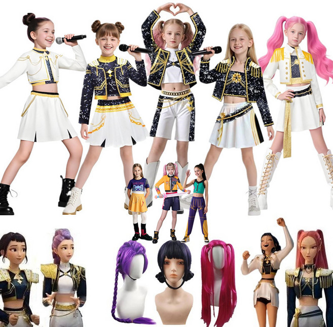 케이팝데몬헌터스 할로윈 코스프레 의상 코스튬 헌트릭스 조이 미라 루미 케데헌 세트