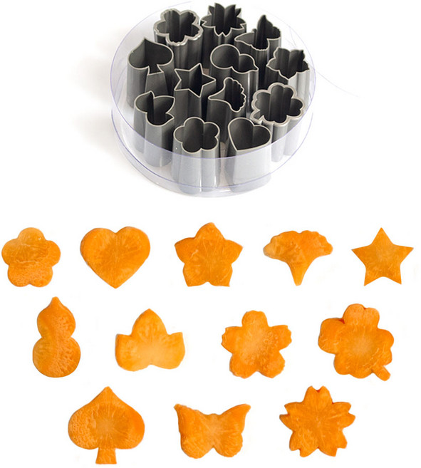 에코 야채 모양 커터 미니 몰드 고명틀, 1.야채 모양커터 세트12P, 1개