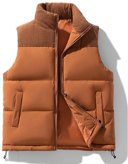 스토리원 JG-FWJK037 남녀공용 코듀로이 배색 패딩조끼