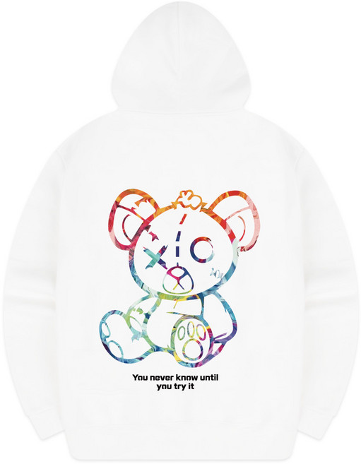 서프런던 페인트베어 빅사이즈 기모 오버핏 후드티 ZAID_0027