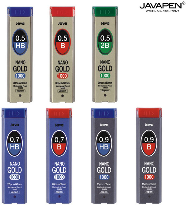 자바 나노 골드 샤프심 B HB 2B 0.5 0.7 0.9 mm, 나노골드 샤프심(0.5mm/2B)