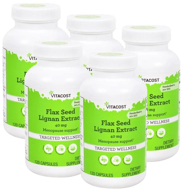 비타코스트 플랙시드 아마씨 리그난 40mg 캡슐 Vitacost FlaxSeed Lignan Extract, 5개, 120정 - 쿠팡