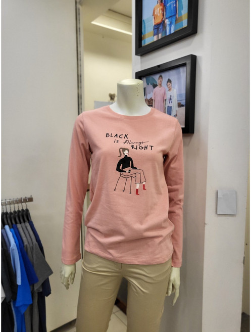 뱅뱅 가을 데일리 여성 프린트 긴팔 티셔츠