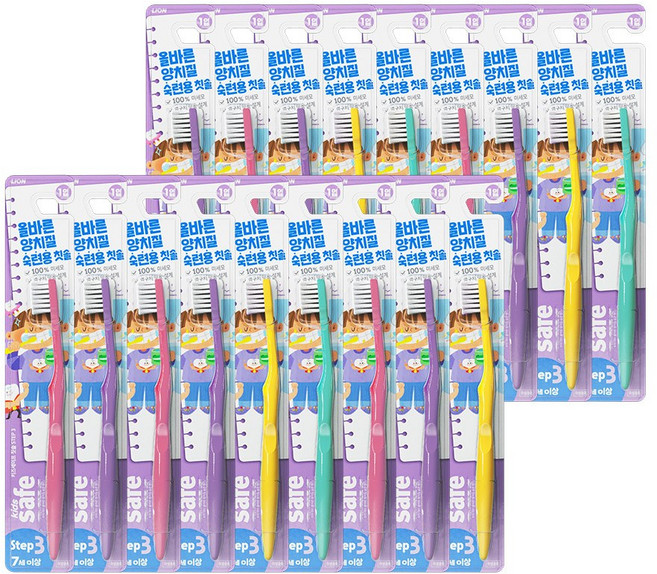 키즈세이프 어린이칫솔 스텝 3단계, 랜덤 발송, 1개입, 18개