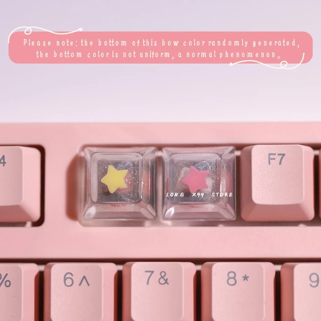 귀여운 소녀 선물 만화 맞춤형 키 캡 수지 게임 체리 MX 스위치에 대한 반투명 별 DIY 기계식, 13 6.SA Profile