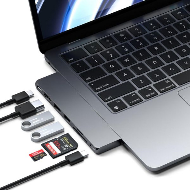 사테치 USB C 허브 멀티포트 어댑터 프로 그레이, Space Gray