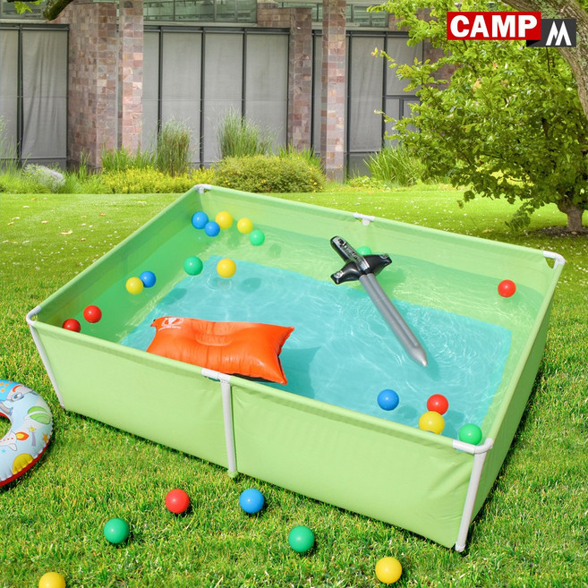 캠프엠 물놀이 대형 풀장 유아 사각 마당 튜브풀장 용품 이동식 수영장 특대형 중형 어린이 기둥 프레임 실내 가정용 아기 야외 간이 옥상 J65 230*160*42 색상:블루, 사각형 프레임 풀장-소, 1개