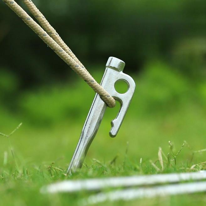 캠핑 고강도 스테인리스 텐트 단조펙 타프펙 4P 6P세트, 6개+가방, 30cm