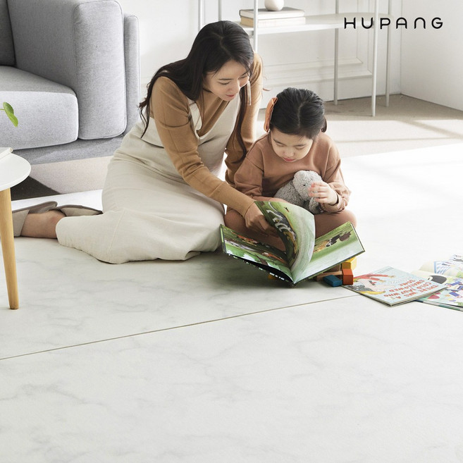 휴팡 층간소음 방지 롤매트 15mm 퓨어 클라우드 화이트 유아 어린이 펫 거실 아이방 놀이방매트