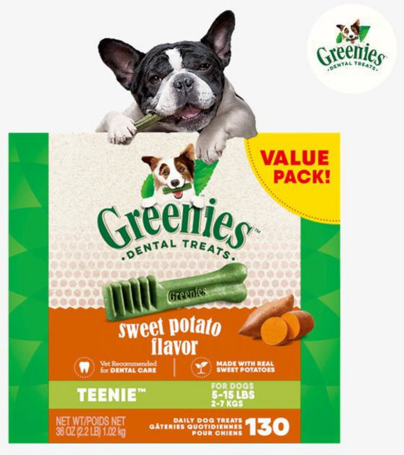 그리니즈 밸류팩 대용량 덴탈껌, 1개, 1.02kg, 티니+고구마