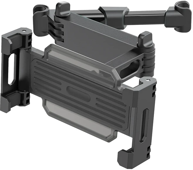 알루미늄 합금 4-13인치 차량용 태블릿 홀더 뒷좌석 헤드레스트 마운트 (아이패드 미니 프로용) 360도 회전, 02 Black