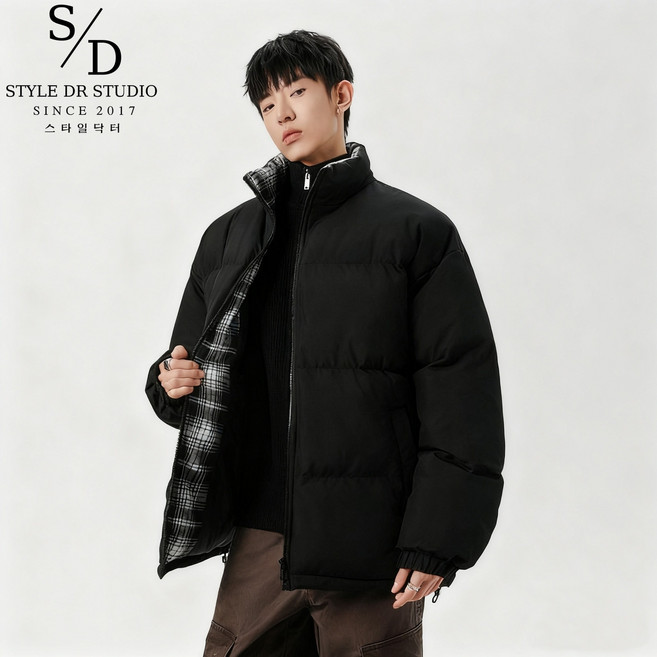 스타일닥터 남자 패딩 겨울 블랙 숏패딩 넉넉한 패딩 빅사이즈 패딩 패션 솜옷 보온 방한복 캐주얼 아우터