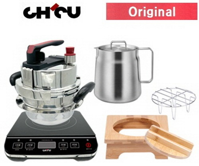 케틀팟 증 [28%][제품4] 통3중 5분 가마솥4인용 2L+솥밥인덕션(나무세트+찜판) / 3중안전잠금장치/원터치, 01.제품4(상세페이지참조), 1개