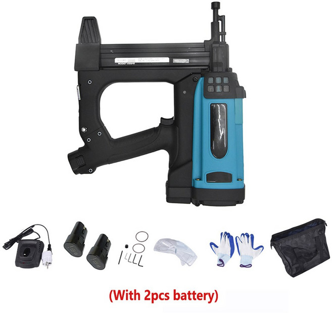 타정총 못박는총 콘크리트타정기 GSR40 공압 네일 건 리튬 배터리 가스 스틸 에어 스테이플러 프레임 및 트렁킹용 도구 110-220V, [01] with 2pcs Battery, 1개