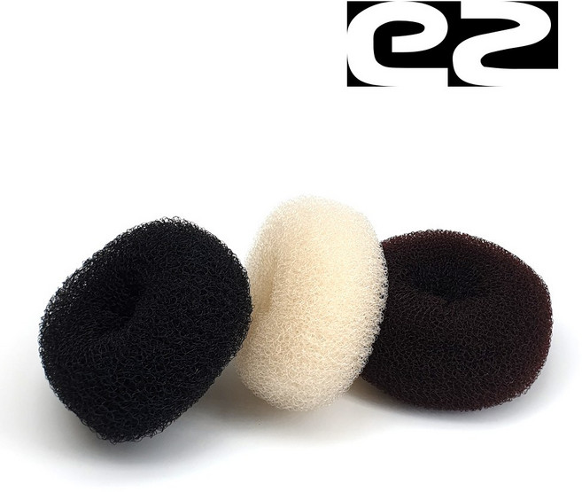 에노진 EZ 고탄력 헤어도넛(소) 똥머리포니테일곱창당고밴드, 블랙, 1개, 소-블랙