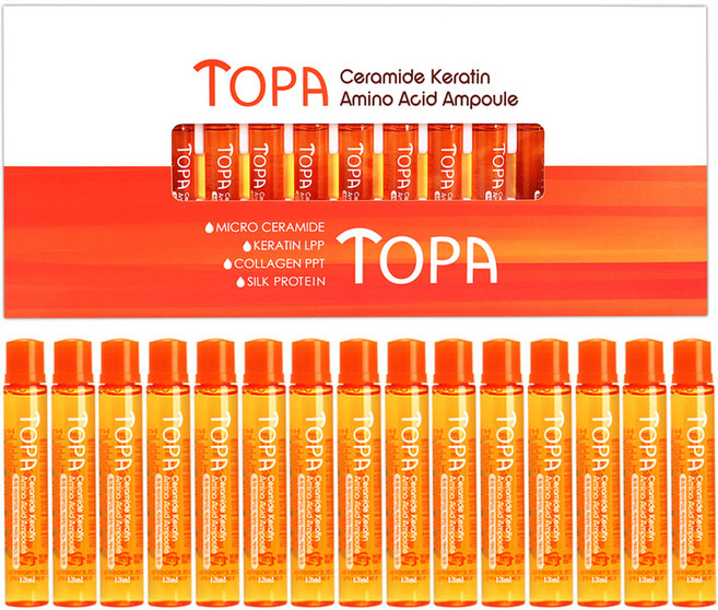 토파 세라마이드 케라틴 앰플 헤어앰플 손상모발, 15개, 13ml