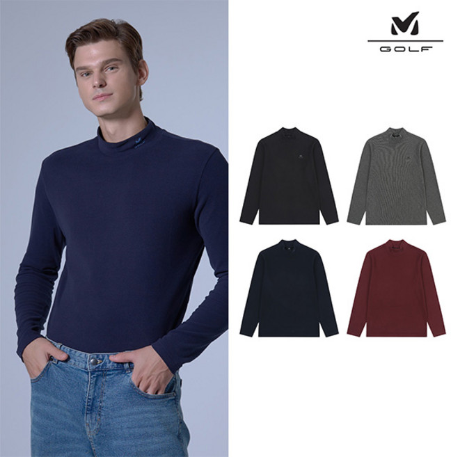 [밀레골프] 남성 기모 반폴라 긴팔티셔츠 4컬러 택1