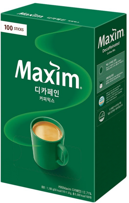 맥심 디카페인 커피믹스 100T, 1개, 100개입, 11.8g