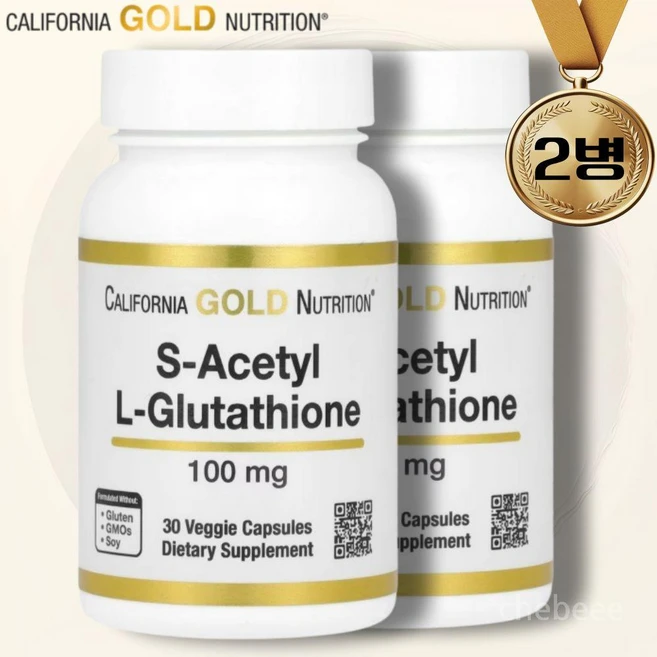 캘리포니아골드뉴트리션 캘리포니아 골드 뉴트리션 S-아세틸 L-글루타치온 100mg 베지캡슐 30정, 2개 - 쿠팡