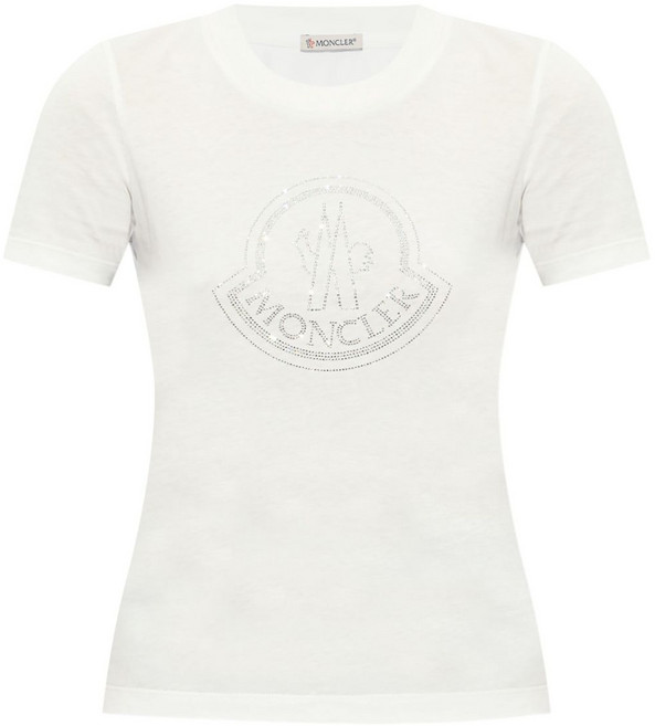 몽클레르 로고 프린트 코튼 티셔츠
