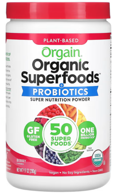 올게인 슈퍼푸드 플러스 프로바이오틱 슈퍼 뉴트리션 분말 베리맛 280g(9.9oz), 1개, 기본