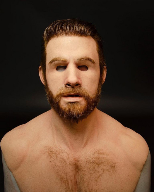 산타할아버지 실리콘가면 풀페이스 가면 코스프레, 1개, 브라이트 스타일 마스크 헤어