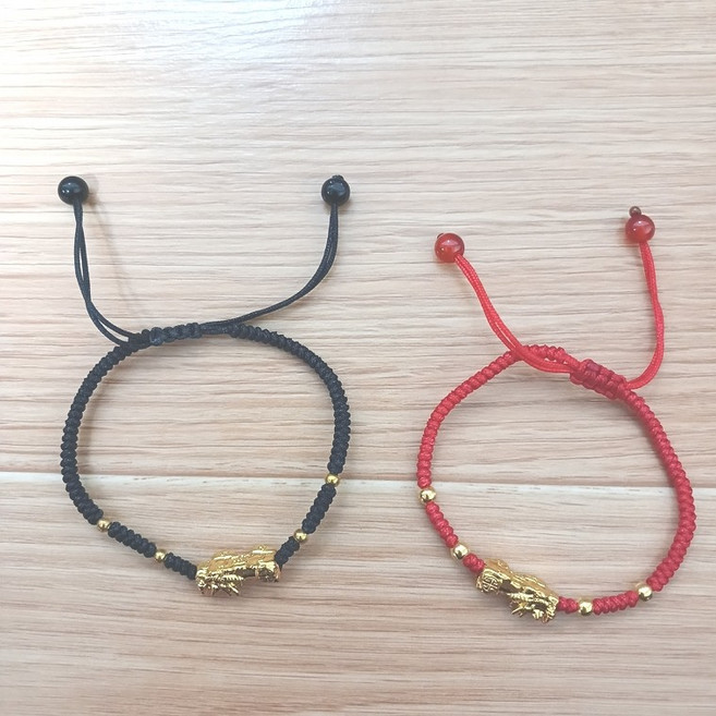 비휴 매듭 끈팔찌 커플 한세트 길이조절