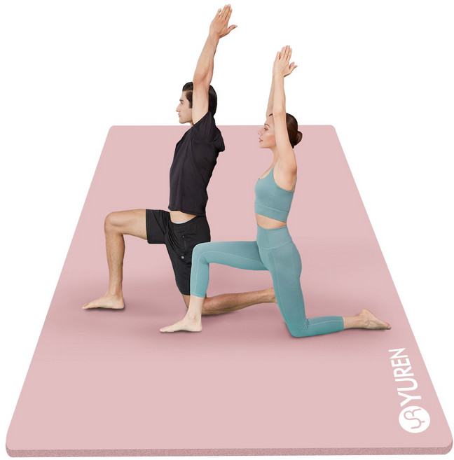 유렌 초대형 홈트매트 20mm 2인용 130x200cm 두꺼운 요가매트 NBR 운동매트, 핑크, 1개