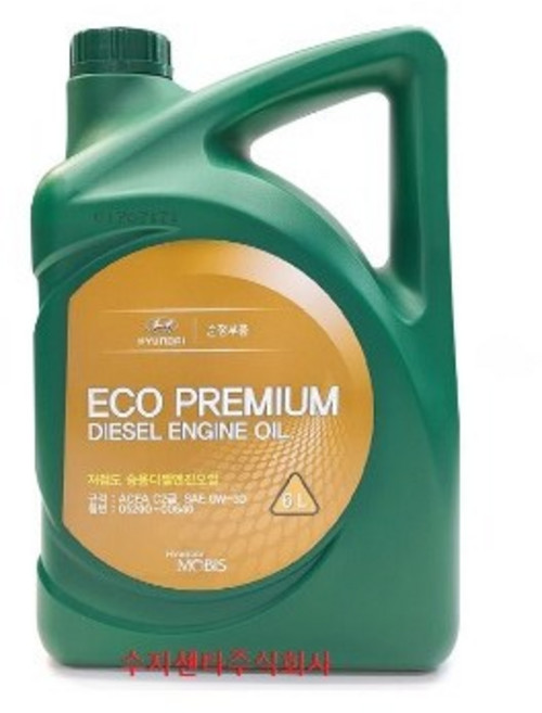 저점도 승용디젤엔진오일(6L)/0520000640/05200 00640/순정부품/에코 프리미엄 디젤엔진오일/ ACEA C2급 SAE 0W30, 1개